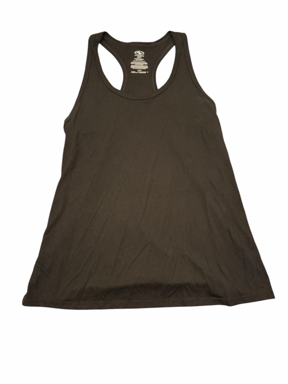 Womens Athletic Tank Top BLACK RACERBACK Moisture‎ Wicking TAGLESS Size Medium